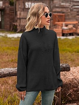 Amazon.com: QIANSIQIANBO Women's Zip Up Sweaters Polo V Neck